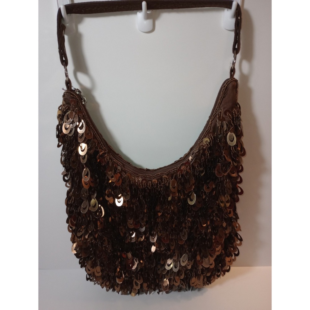 VINTAGE Fashion Posh Handbag Sequined Bronze Color GOGO Bling Glam *READ*